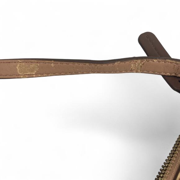 Guess Logo Print Brown Charm Crossbody Purse Vegan Coquette Bling Tan AOP Retro - Picture 10 of 12